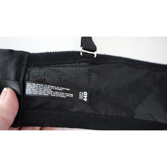 Torrid Curve Sz 44D Black/Gold Lace Push-Up Plunge Padded Under Wired Bra $60 - Picture 11 of 12